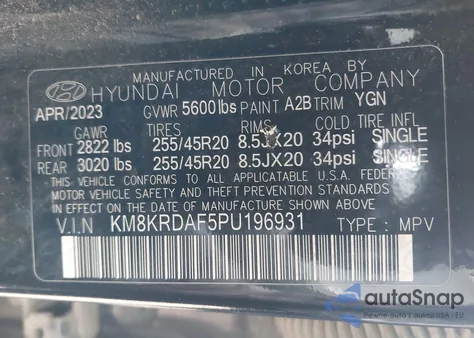 2023 Hyundai Ioniq 5 Limited z USA, uszkodzony, nr VIN KM8KRDAF5PU196931